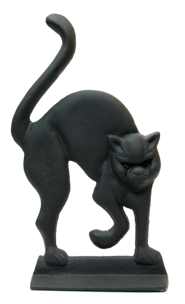 Cast Iron Black Cat Doorstop